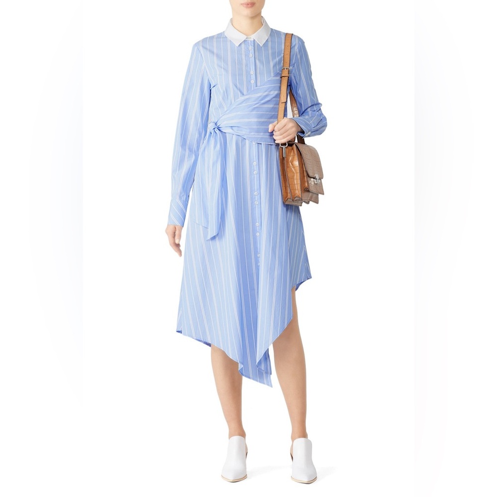 Jonathan Simkhai Asymmetric Wrap Oxford Dress
